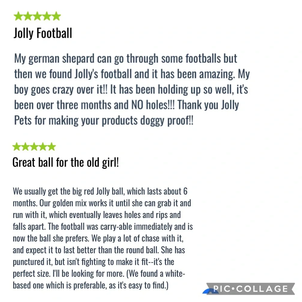 NEW JOLLY PETS Dog Toy Football 8” for Medium to Large Dog Green Apple